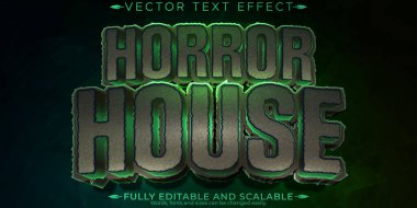 Retro korku metni efekti, düzenlenebilir canavar ve canavar metin tarzı
