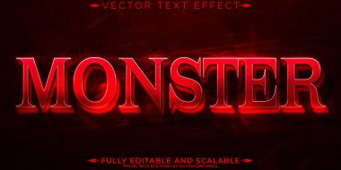 Canavar korku metni efekti, düzenlenebilir korku ve kan metni tarzı