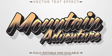Mountain text effect, editable modern lettering typography font  clipart