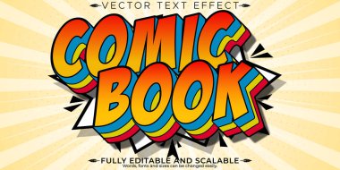 Çizgi roman metin efekti, düzenlenebilir çizgi film ve pop sanatının metin tarzı