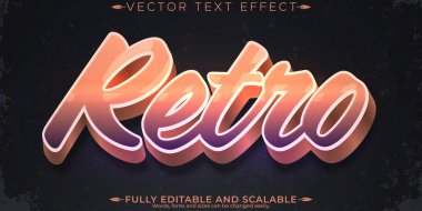 Retro, klasik metin efekti, düzenlenebilir 70 'ler ve 80' ler metin biçimi