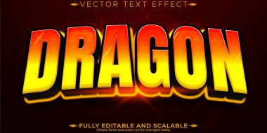 Dragon Fire metin efekti, düzenlenebilir kırmızı ve alev metin biçimi