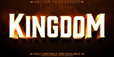 Krallık metalik metin efekti, düzenlenebilir efsane ve savaşçı metinleri.
