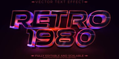 Retro, klasik metin efekti, düzenlenebilir 70 'ler ve 80' ler metin biçimi