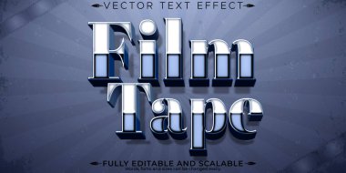 Film kaset efekti, düzenlenebilir vintage ve retro metin biçimi