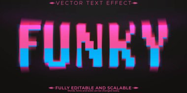 Funky hipster metin efekti, düzenlenebilir barış ve neon metin biçimi