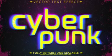 Siber metin efekti, düzenlenebilir gelecek ve neon metin biçimi