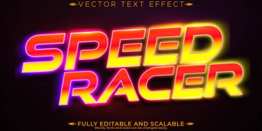 Hızlı yarış metin efekti, düzenlenebilir retro ve oyun metin biçimi