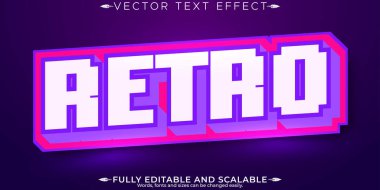 Klasik metin efekti, düzenlenebilir retro ve müzik metin biçimi