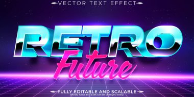 Retro, klasik metin efekti, düzenlenebilir 70 'ler ve 80' ler metin biçimi