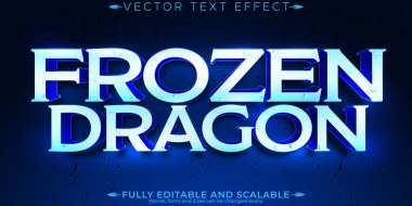 Donmuş ejderha metin efekti, düzenlenebilir buz ve kar metni biçimi