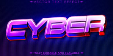 Siber metin efekti, düzenlenebilir gelecek ve neon metin biçimi