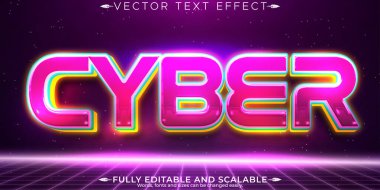 Siber metin efekti, düzenlenebilir gelecek ve neon metin biçimi
