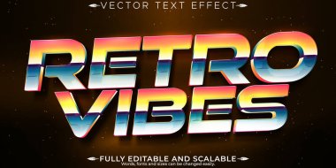 Klasik 80 'ler metin efekti, düzenlenebilir retro gelecek ve siber uzay t