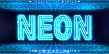 Neon metin efekti, düzenlenebilir retro ve klasik metin biçimi