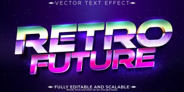 Klasik 80 'ler metin efekti, düzenlenebilir retro gelecek ve siber uzay t