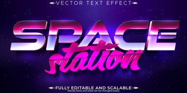 Klasik 80 'ler metin efekti, düzenlenebilir retro gelecek ve siber uzay t