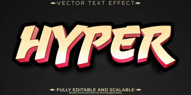 Etiket metin efekti, düzenlenebilir havalı modern yazı tipi biçimi