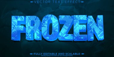 Donmuş metin efekti, düzenlenebilir soğuk ve kar metni biçimi.