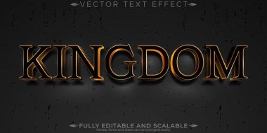 Krallık metin efekti, düzenlenebilir kılıç ve savaş metni tarzı