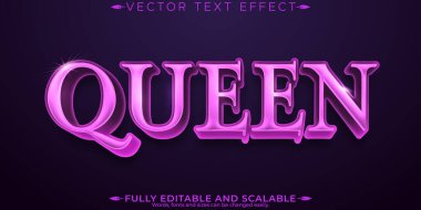 Kraliçe mor metin efekti, düzenlenebilir zarif ve parlak metin biçimi