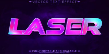 Lazer düzenlenebilir metin efekti, 3d metalik ve gelecek yazı tipi biçimi