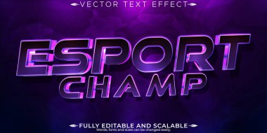 Oyuncu metin efekti, düzenlenebilir esport ve neon metin biçimi