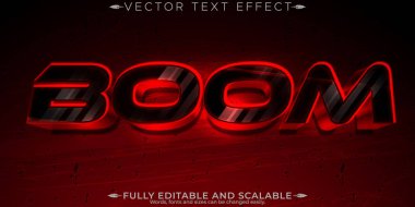 Boom metin efekti, düzenlenebilir hız ve yarış metin biçimi