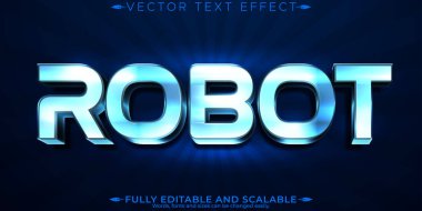 Robot metin efekti, düzenlenebilir metalik ve teknoloji metin biçimi