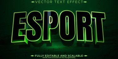 Oyuncu metin efekti, düzenlenebilir esport ve neon metin biçimi