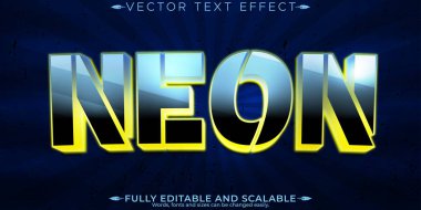 Neon metin efekti, düzenlenebilir ışık ve parlayan metin biçimi