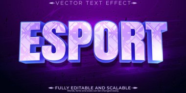 Oyuncu metin efekti, düzenlenebilir esport ve neon metin biçimi