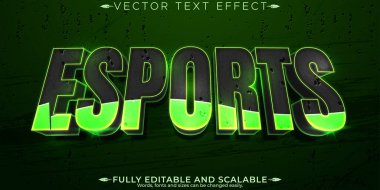 Oyuncu metin efekti, düzenlenebilir esport ve neon metin biçimi