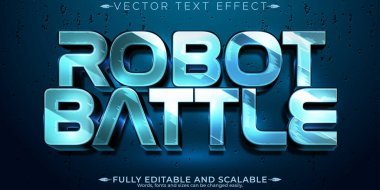 Robot metin efekti, düzenlenebilir metalik ve teknoloji metin biçimi