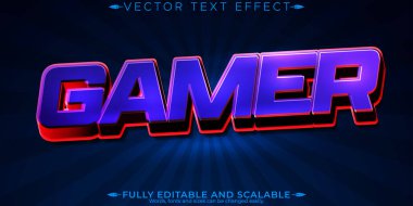 Oyuncu metin efekti, düzenlenebilir esport ve neon metin biçimi