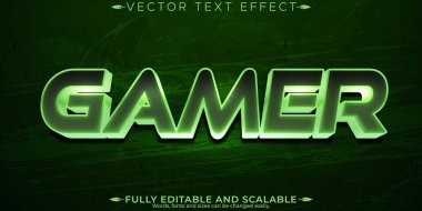 Oyuncu metin efekti, düzenlenebilir esport ve neon metin biçimi