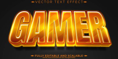 Oyuncu metin efekti, düzenlenebilir esport ve neon metin biçimi