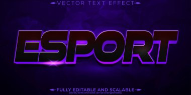Oyuncu metin efekti, düzenlenebilir esport ve neon metin biçimi