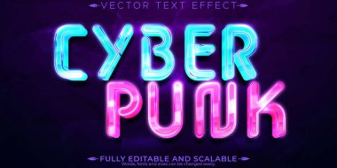 Siber metin efekti, düzenlenebilir gelecek ve neon metin biçimi