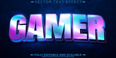 Oyuncu metin efekti, düzenlenebilir esport ve neon metin biçimi