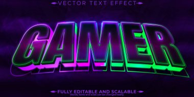 Oyuncu metin efekti, düzenlenebilir esport ve neon metin biçimi