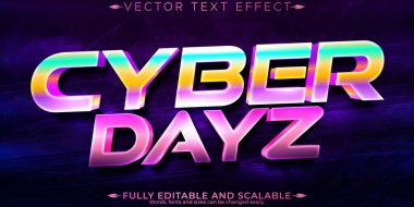 Siber metin efekti, düzenlenebilir gelecek ve neon metin biçimi