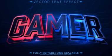 Oyuncu metin efekti, düzenlenebilir esport ve neon metin biçimi