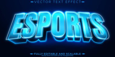 Oyuncu metin efekti, düzenlenebilir esport ve neon metin biçimi