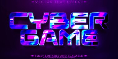 Siber metin efekti, düzenlenebilir gelecek ve neon metin biçimi