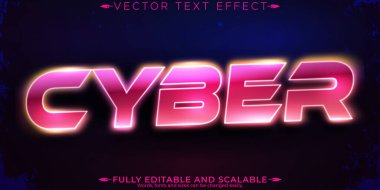 Siber metin efekti, düzenlenebilir gelecek ve neon metin biçimi
