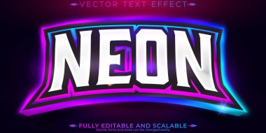 Esport metin efekti, düzenlenebilir oyun ve neon metin biçimi
