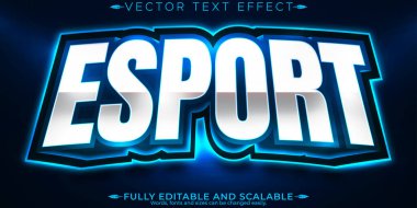 Esport oyuncu düzenlenebilir metin efekti, rgb ve neon metin biçimi