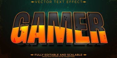 Oyuncu ateş metin efekti, düzenlenebilir esport ve lav metin biçimi