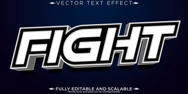 Düzenlenebilir metin efekti dövüşü, 3d oyuncu ve spor yazı tipi biçimi